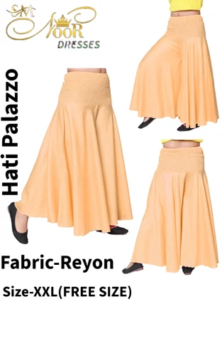 Women Plain Beige Rayon Palazzo