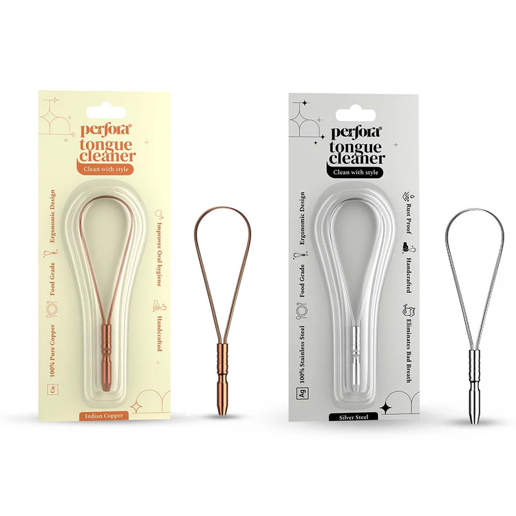 Copper &amp; Stainless Steel Tongue Cleaner Combo