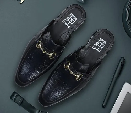 Black Mule leather Shoes