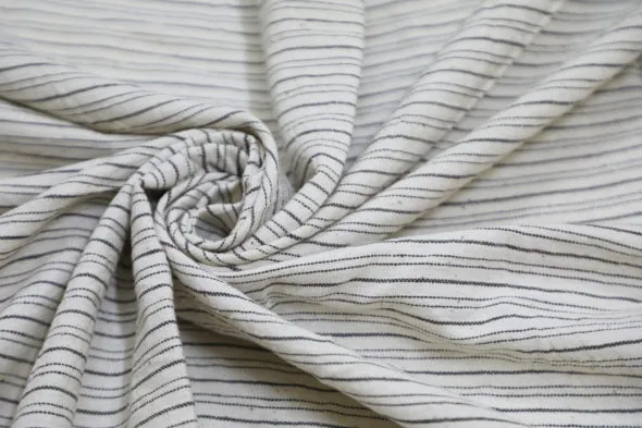 Handloom Organic Cotton Fabric in dark blue Stripes.