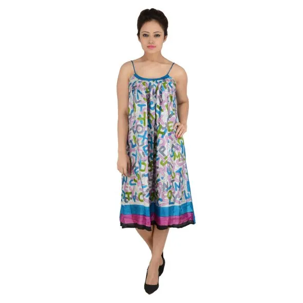 Hand Painted Gathered Silk Dress