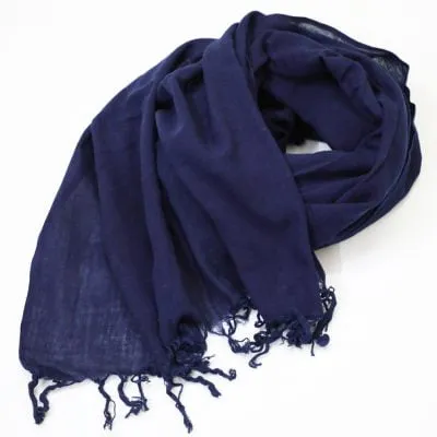 Indigo Blue Scarf in Handloom cotton
