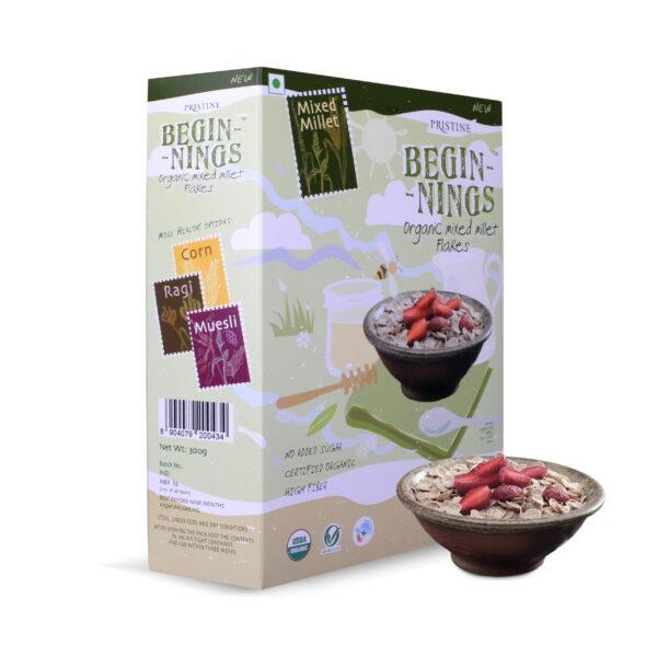 Pristine Organics Beginnings Organic Mixed Millet Flakes, 300g