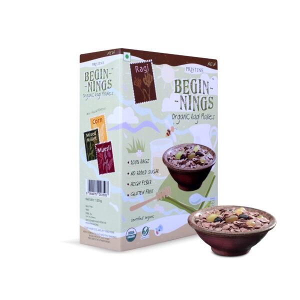 Pristine Organics Beginnings Organic Ragi Flakes, 150g