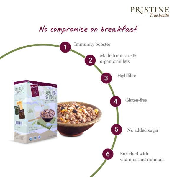 Pristine Organics Beginnings Organic Millet Muesli, 300g - Image 6