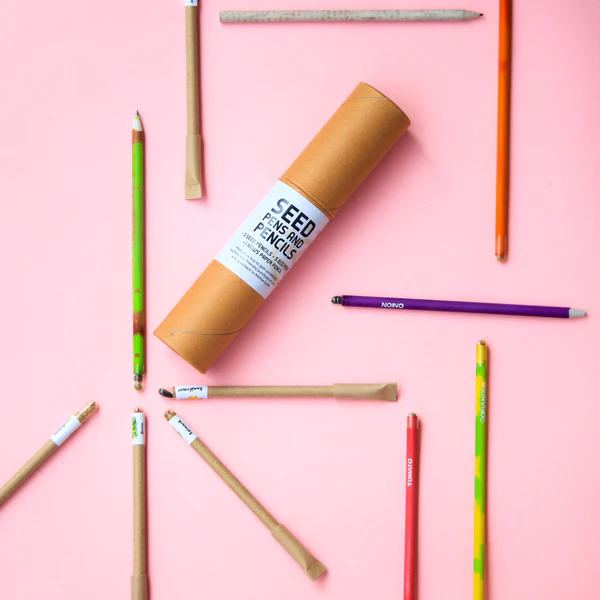 Gift for Kids | Plantable Pen Pencil Stationery Box | Recycled Kraft Paper - Image 2