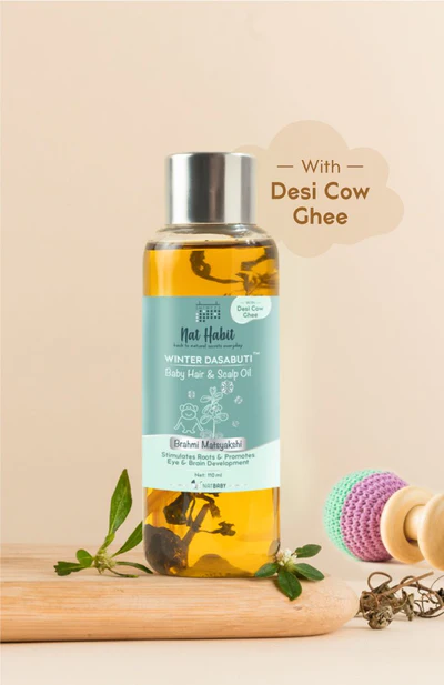 Winter Baby Scalp & Hair Oil - Brahmi Matsyakshi DASABUTI - 110ml - Image 2