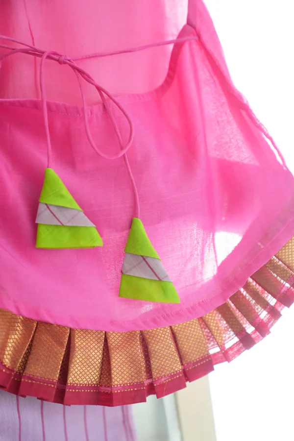 Madhu Malti girls ethnic wear set with pink halter top and lilac flared pants - Image 6