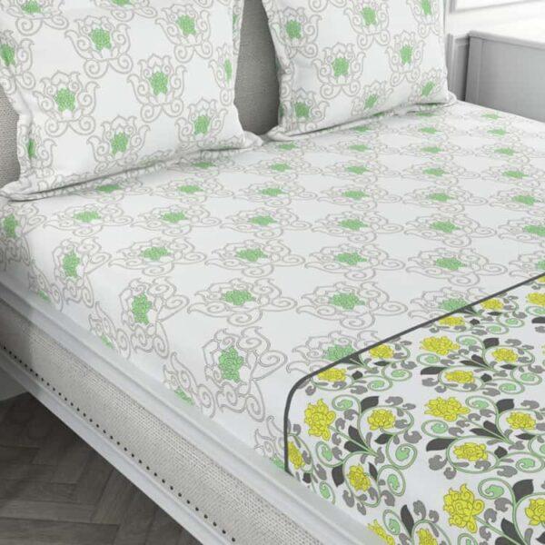 PORTICO Charlotte Printed Super King Bedsheet Set-274 x 274 cm-Cotton - Image 4