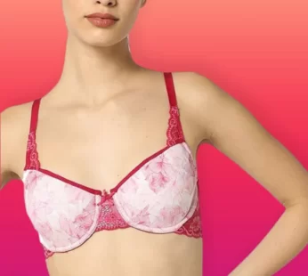 Organic Cotton Antimicrobial Underwired Lightly Padded Lace Bra-ISB018B