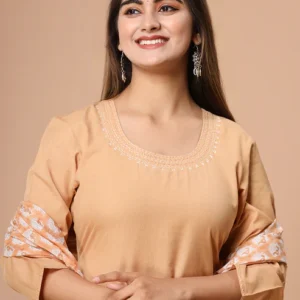 Tussar Handloom Cotton Straight Kurta with Pockets
