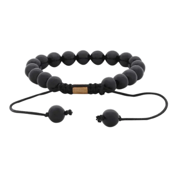 Unisex Real Black Tourmaline Healing Bracelet - Black - Image 2