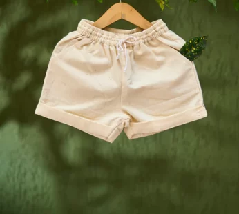 ‘Raindrops keep falling’ kids unisex handwoven kora cotton shorts