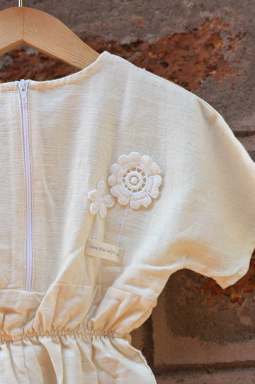 ‘Carry Kindness’ | Unisex jumpsuit with big center pocket in handwoven kora cotton - Image 3