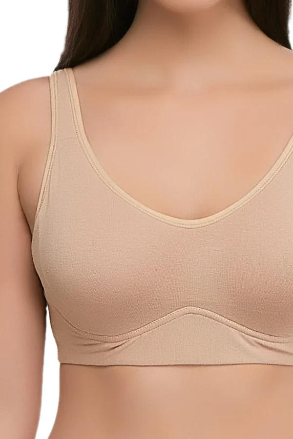 Organic Cotton Antimicrobial Soft Cup Full Coverage Bra-ISB097-Skin - Image 4
