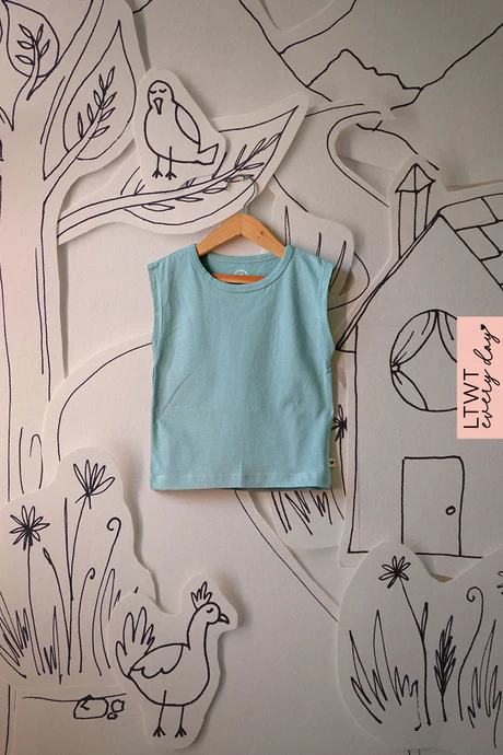 Everyday kids unisex sleeveless tee in sea green