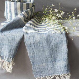 Indigo Ivory Organic Kala Cotton Scarf