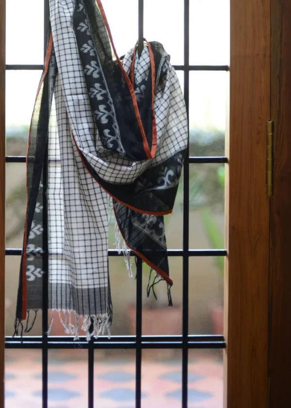 Checkmate Handwoven Scarf / Stole - Image 3