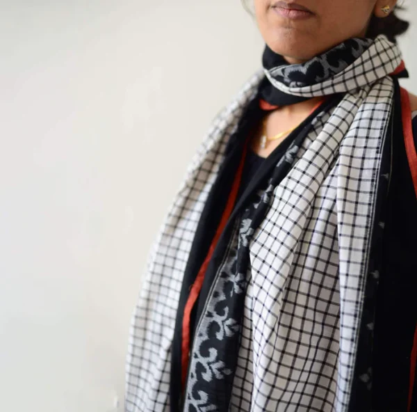 Checkmate Handwoven Scarf / Stole - Image 4