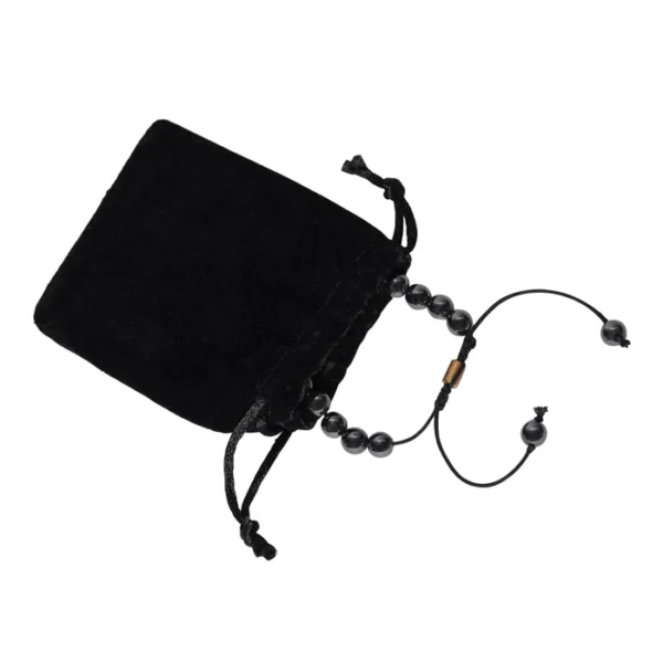 Unisex Real Hematite Healing Bracelet - Black - Image 2