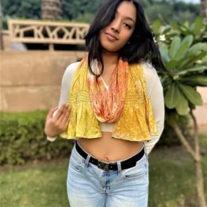 Rainbow Eco-printed Scarf