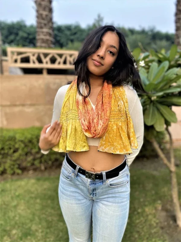 Rainbow Eco-printed Scarf
