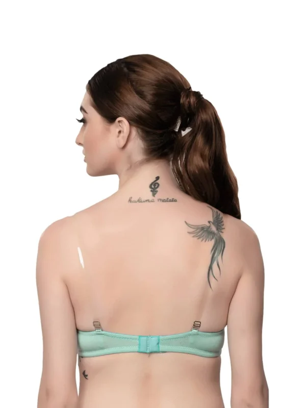 Organic Cotton Antimicrobial Non-padded Strapless Bra-ISB020-Ocean Green - Image 2