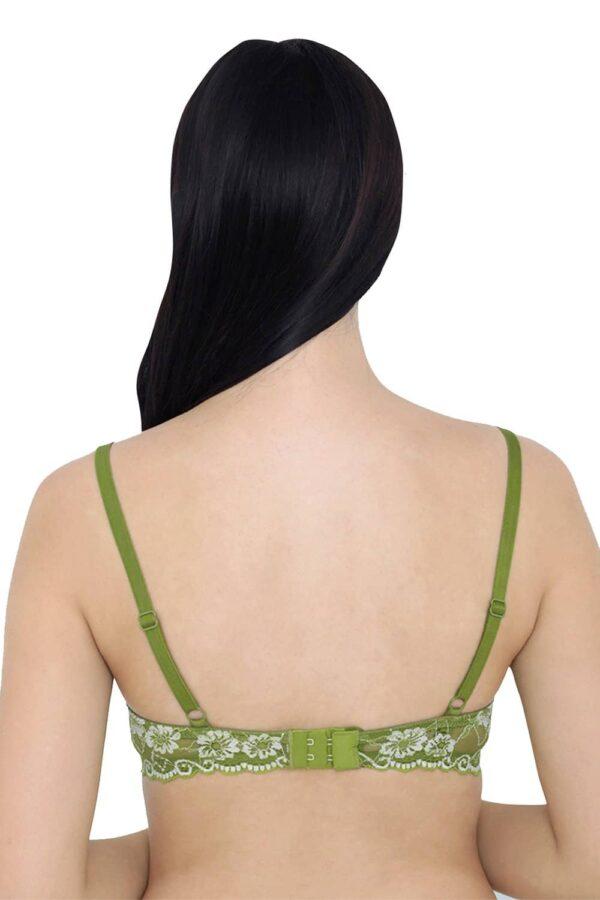 Organic Cotton Antimicrobial Underwired Lightly Padded Lace Bra-ISB018C - Image 5