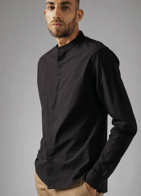 Black Mandarin Shirt - Image 4