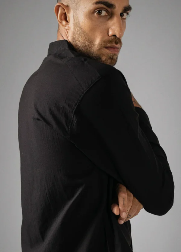 Black Mandarin Shirt - Image 2
