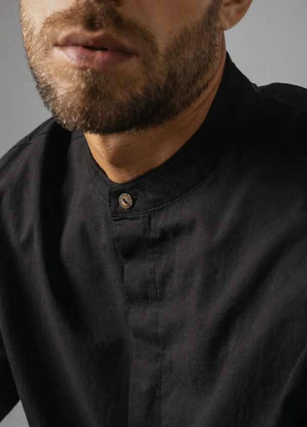 Black Mandarin Shirt - Image 6