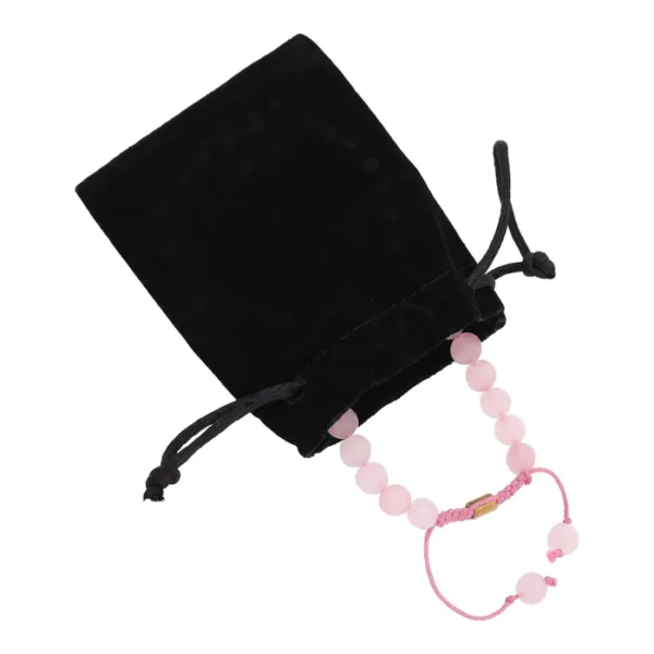 Unisex Real Rose Quartz Healing Bracelet - Pink - Image 2