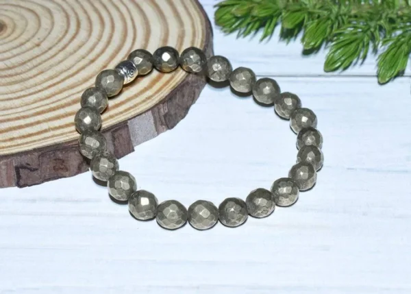 Natural Certified Unisex Pyrite Bracelet - Natural Grey - Image 3