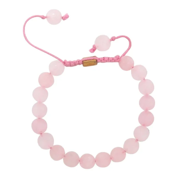 Unisex Real Rose Quartz Healing Bracelet - Pink - Image 3