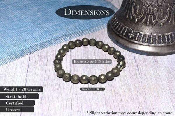 Natural Certified Unisex Pyrite Bracelet - Natural Grey - Image 4