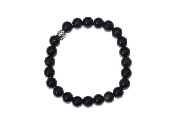 Certified Unisex Obsidian Bracelet - Black - Image 3