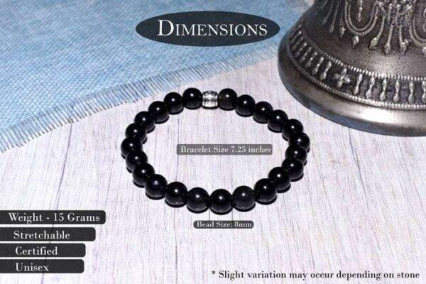 Certified Unisex Obsidian Bracelet - Black - Image 4