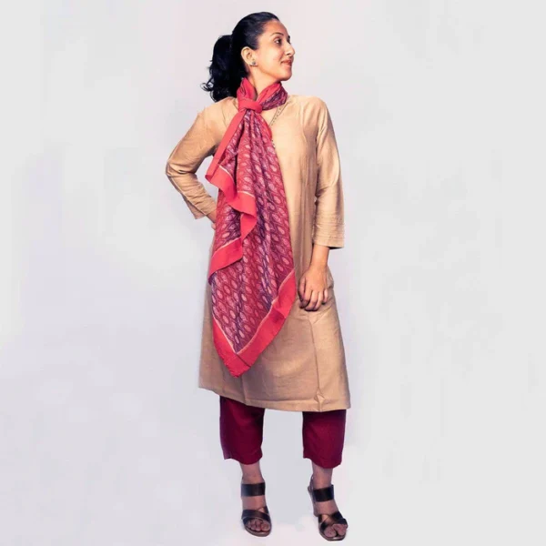 School of Fish Ikat Square Scarf - Image 2