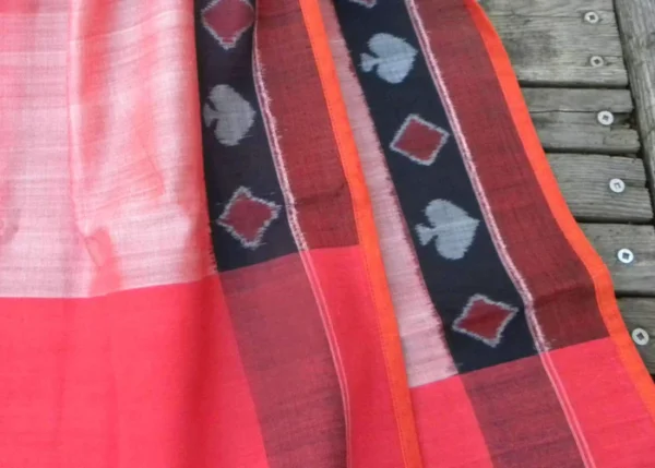 Taash Red Ikat Stole - Image 4