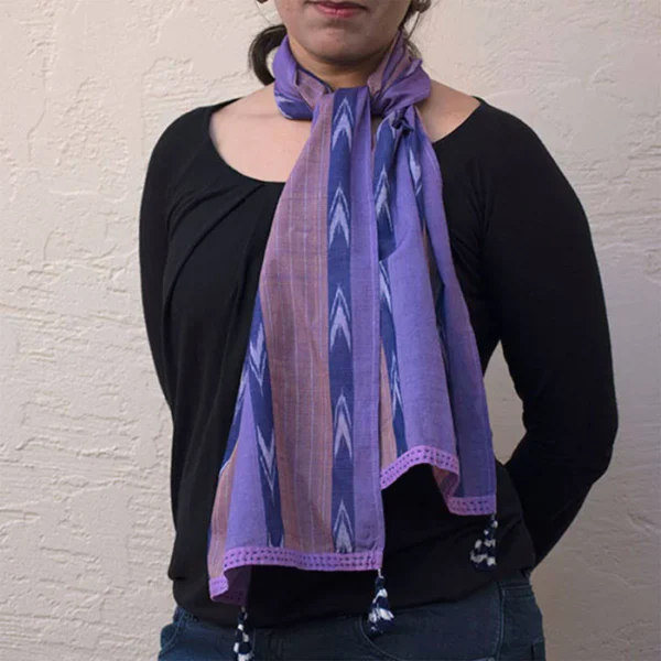 Herb Stripes Ikat Neck Scarf/Hair Scarf - Image 2