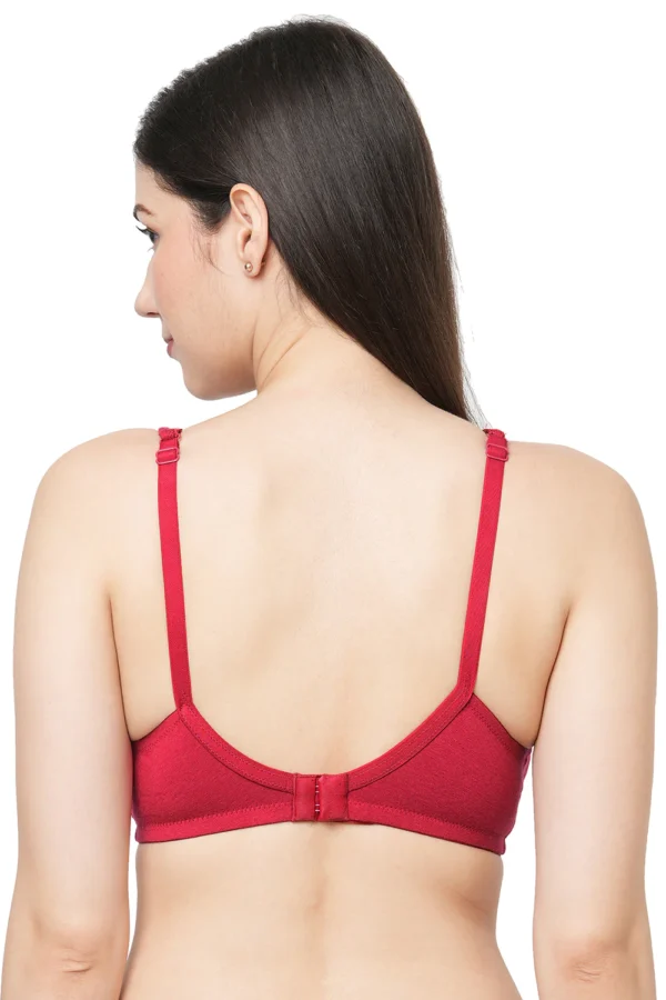 Organic Cotton Antimicrobial Seamless Side Support Bra-ISB057-Maroon - Image 5