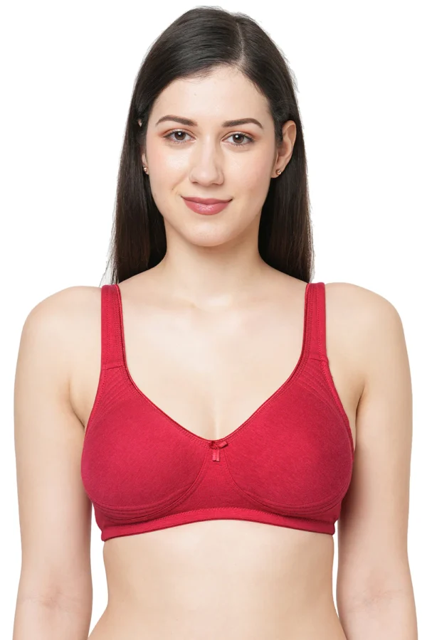 Organic Cotton Antimicrobial Seamless Side Support Bra-ISB057-Maroon