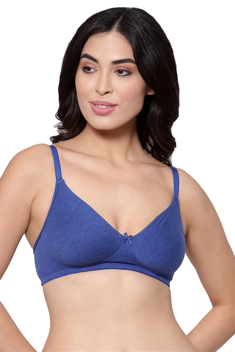 Organic Cotton Antimicrobial Seamless Everyday Bra-ISB084-Royal Blue - Image 2