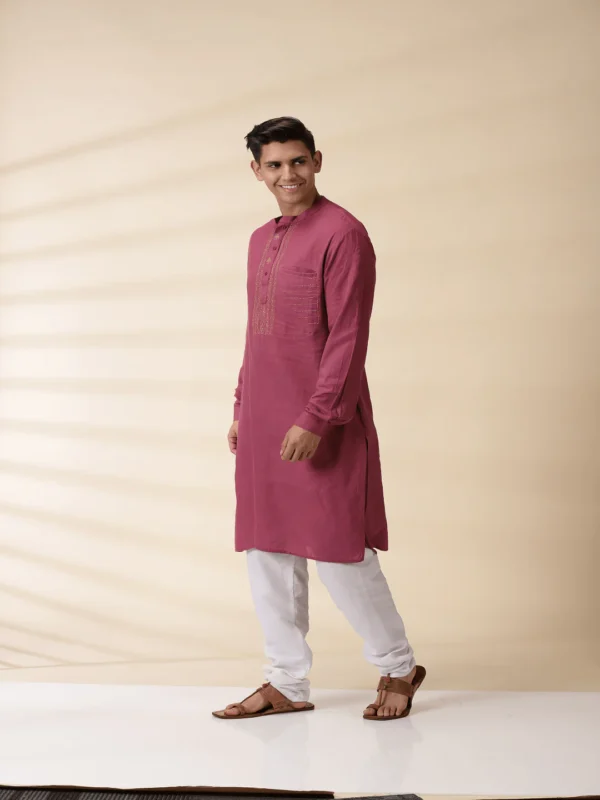Majenta Khadi Men's Kurta