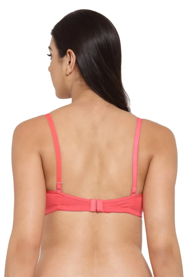 Organic Cotton Antimicrobial Padded t-shirt Bra-ISB104-Bright Pink - Image 4