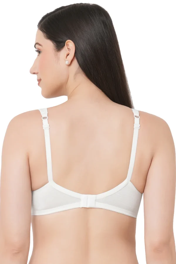 Organic Cotton Antimicrobial Seamless Side Support Bra-ISB057-Milky White - Image 5