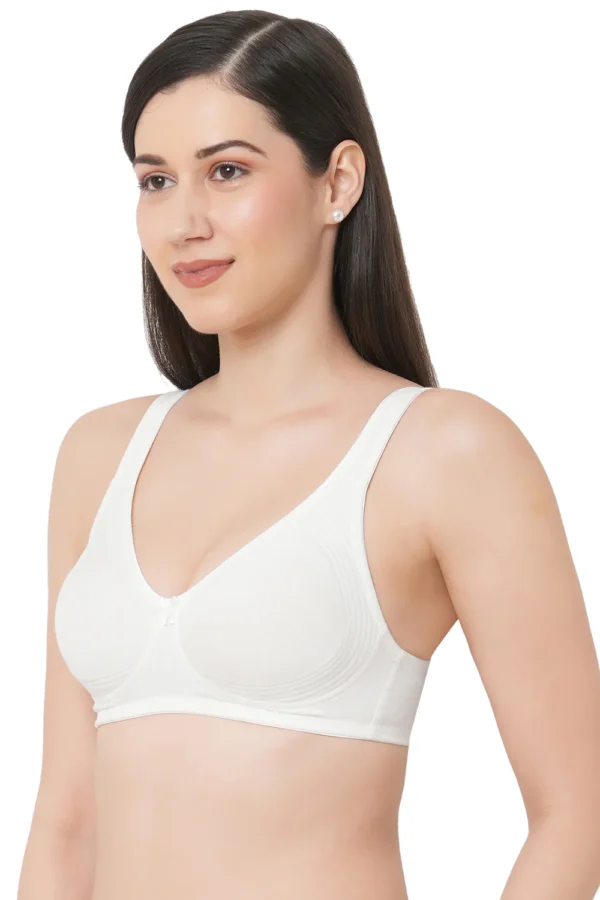 Organic Cotton Antimicrobial Seamless Side Support Bra-ISB057-Milky White