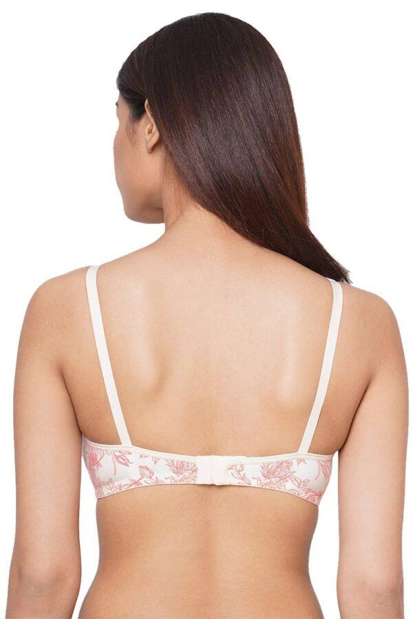 Organic Cotton Antimicrobial Soft Laced Bra-ISB017-Carrot Print - Image 6