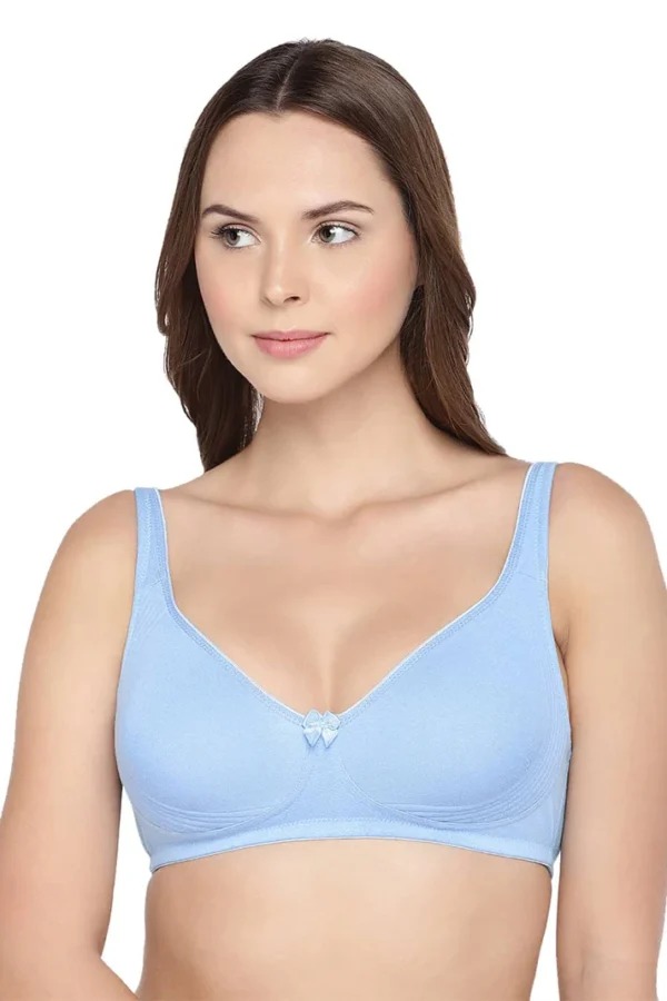 Organic Cotton Antimicrobial Seamless Side Support Bra-ISB057-SkyBlue