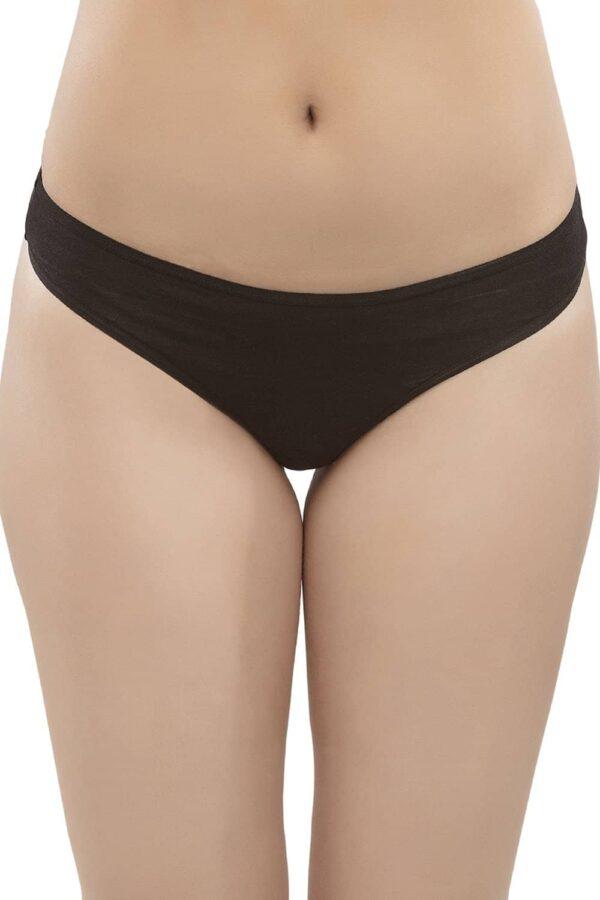 Organic Cotton Antimicrobial Thong ( Pack of 2 )-ISPC054-Skin_Black - Image 4